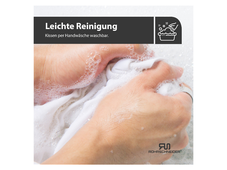 Rohrscheider Kissen: Handwäsche.