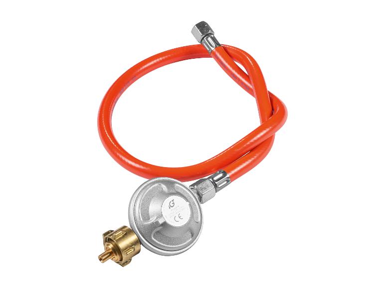 Oranger Gasschlauch mit Regler für Gasflasche