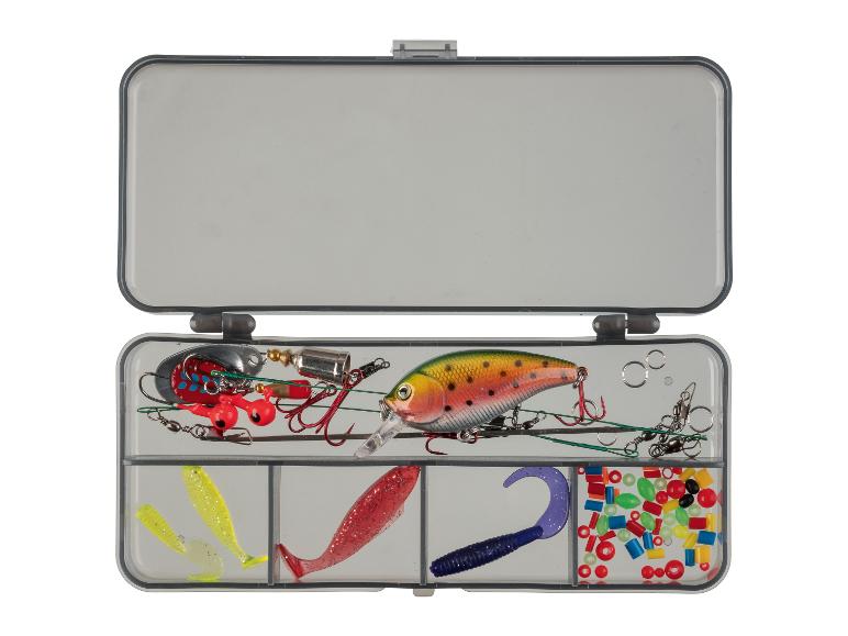 Angelzubehör: Köder, Haken und Zubehör.