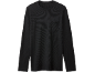 Schwarzes Herren-Langarmshirt mit Rundhalsausschnitt und Brusttasche.