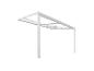Weiße Aluminium-Pergola mit transparentem Dach