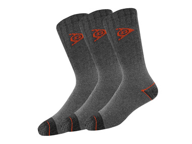 DUNLOP - Herren Arbeitssocken, 3 Paar, verstärkte Ferse und Spitze (dunkelgrau, 39-42)
