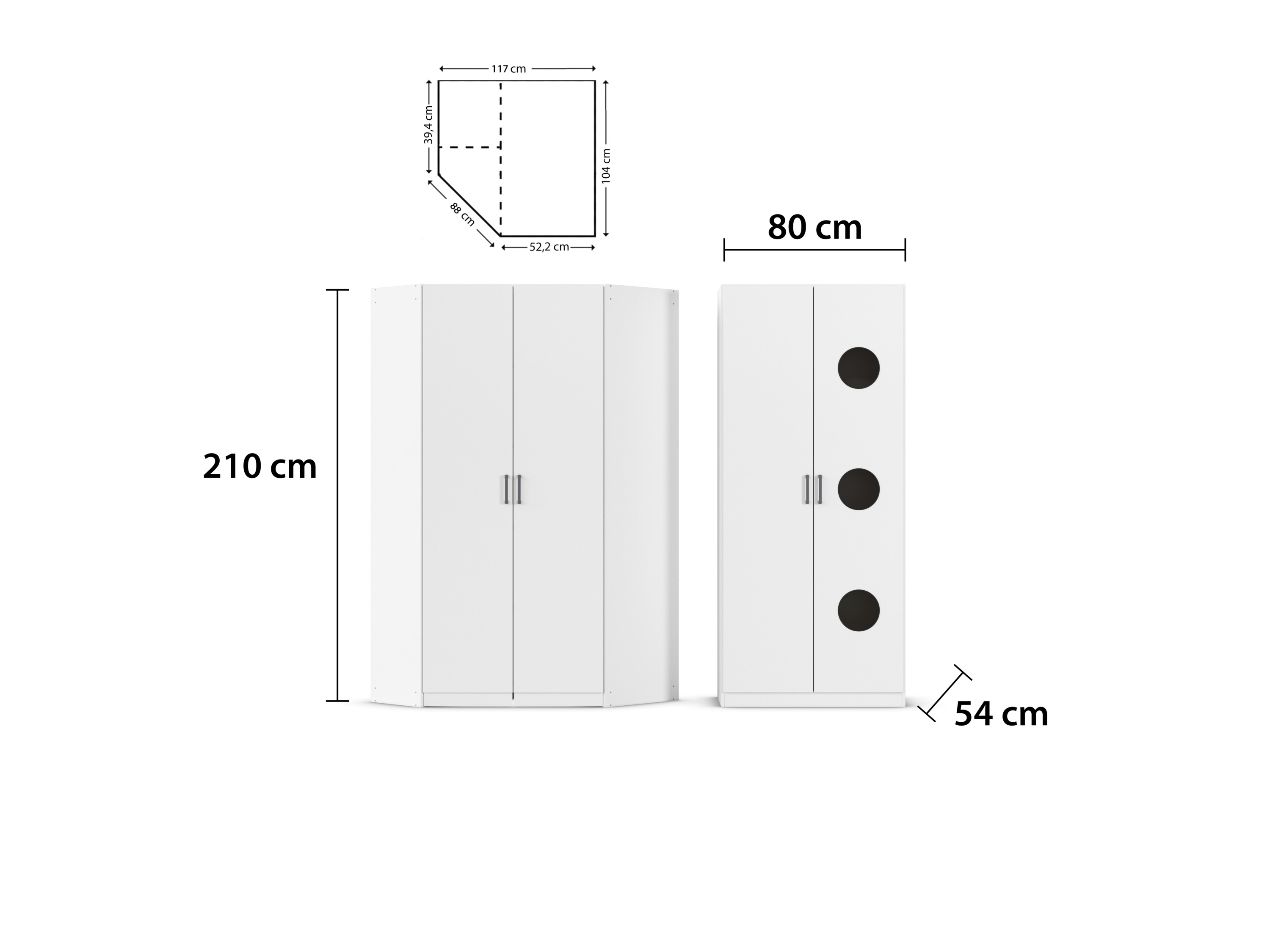 Thumbnail - rauch BLUE Allrounder, Grundelement Wäscheschrank 2trg (+ Eckschrank, Alpinweiß)