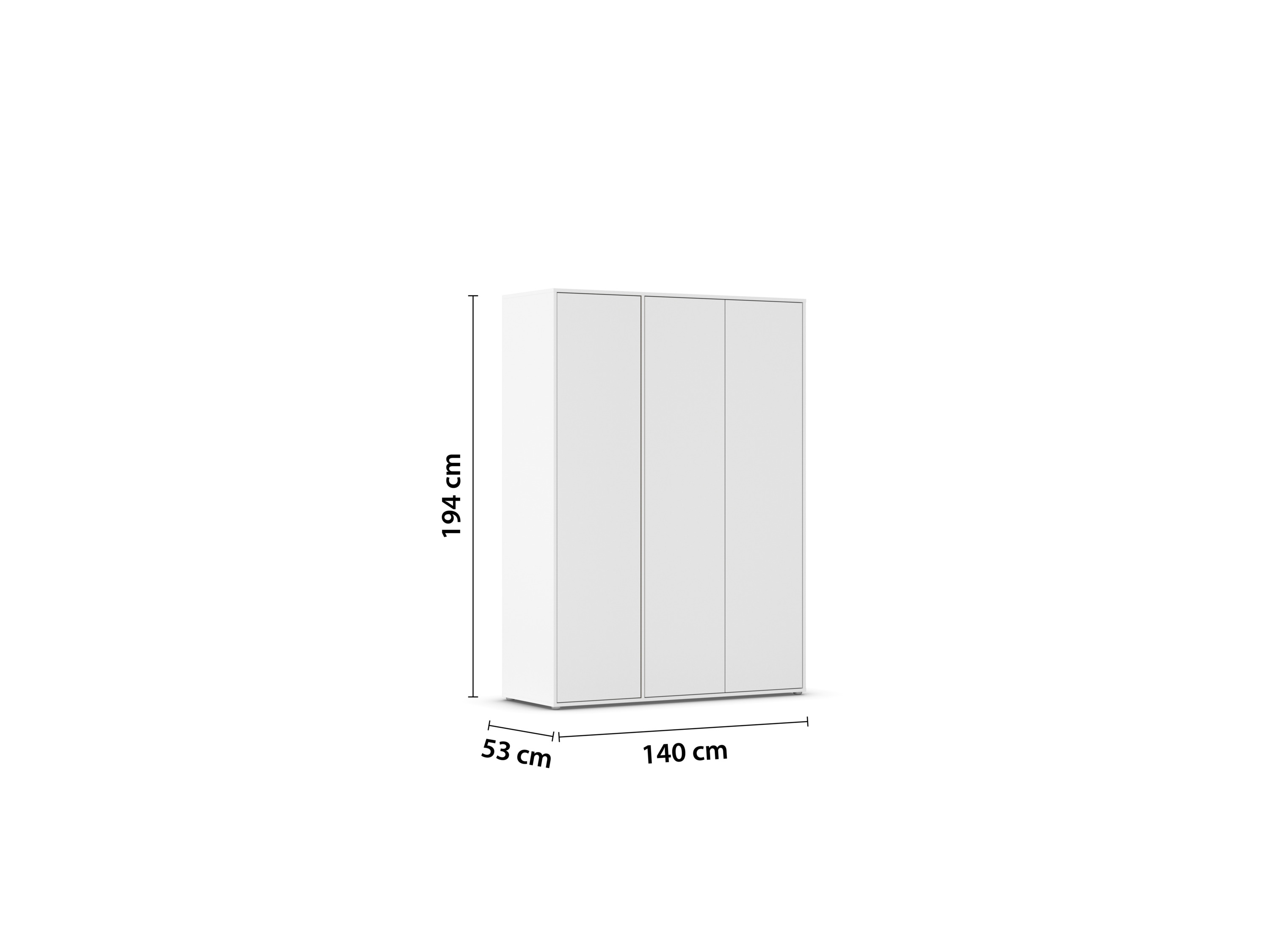 RAUCH BLUE Nabila Drehtürenschrank (Classic-Zubehör, Weiß, Breite 140 cm / Höhe 194 cm) – Bild 4 von 4