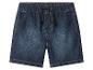 Dunkelblaue Jeans-Shorts mit elastischem Bund und Kordelzug