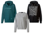 Drei Jette Sport Hoodies in grau, schwarz mit weißem Print und türkis