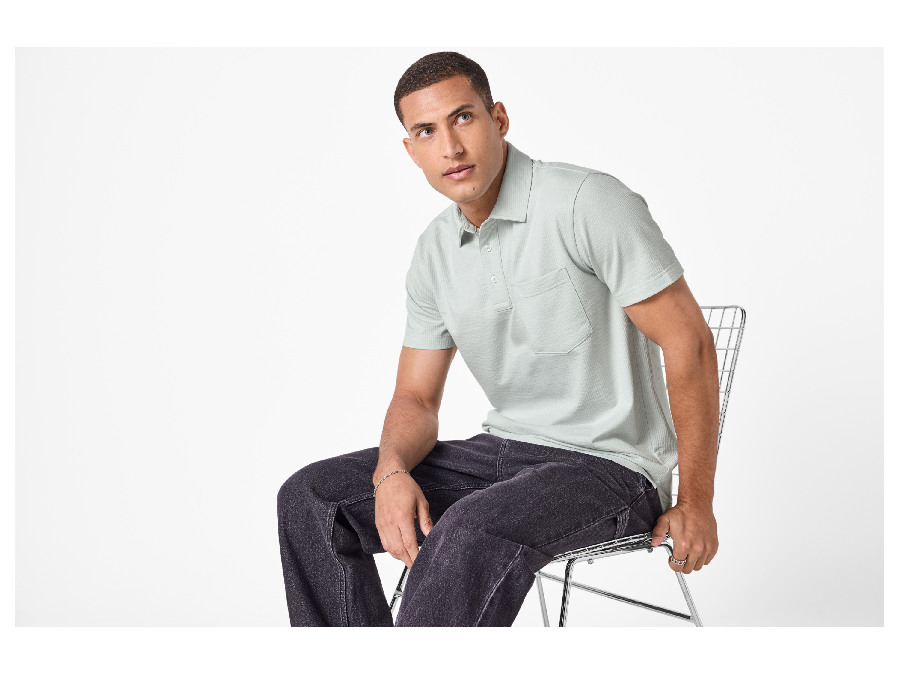 ESMARA MEN Herren Poloshirt (Blau, M (48/50)) – Bild 2 von 4