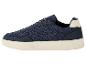 Blaue Sneaker mit Mesh-Details und cremefarbener Sohle