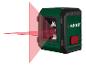Grüner und schwarzer Kreuzlinienlaser, der rote horizontale und vertikale Laserlinien aussendet