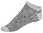 Graue Kurzsocken mit dunklen Streifen.
