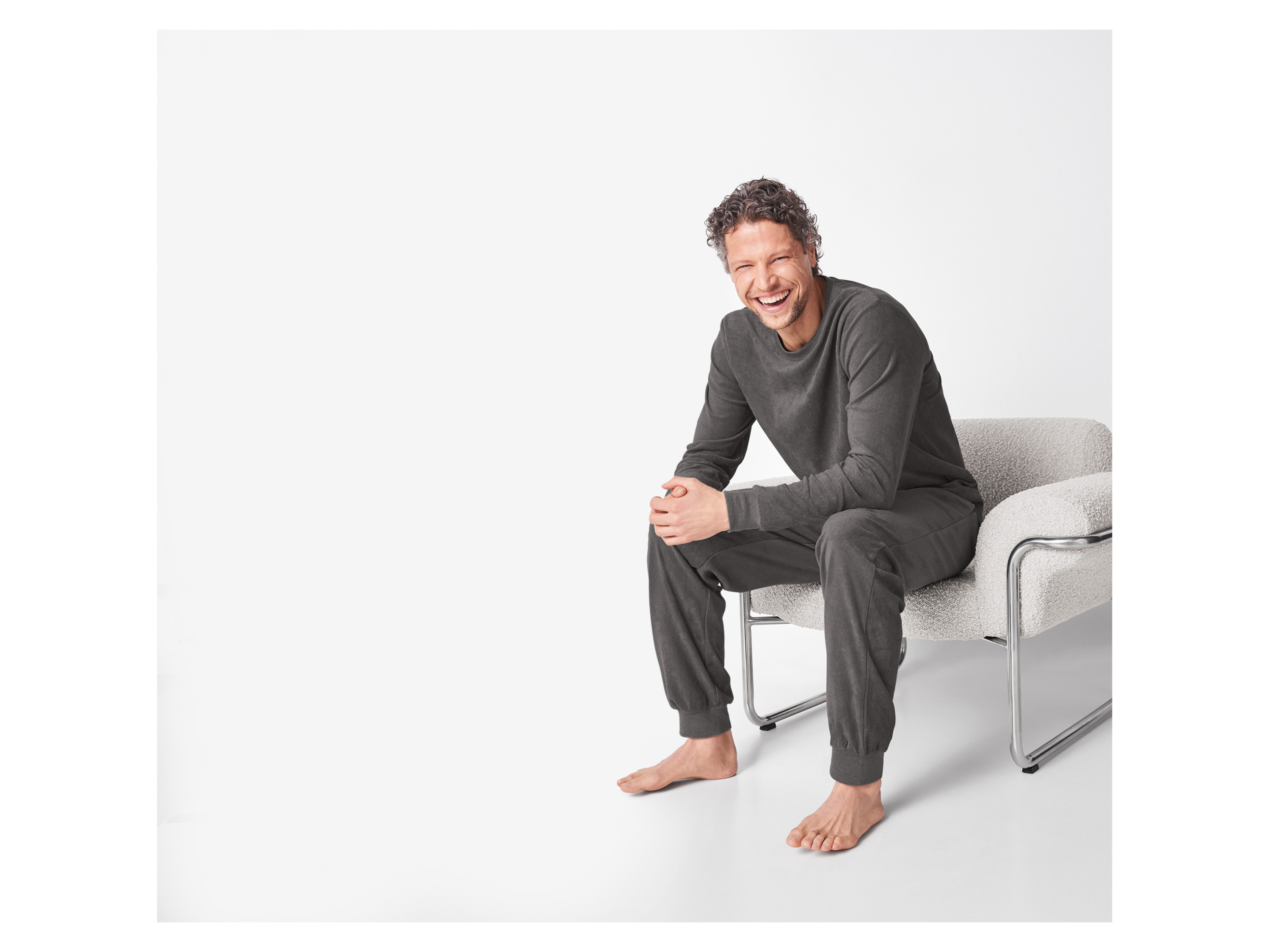 Thumbnail - esmara Men Herren Frottee-Pyjama (Dunkelgrau, S (44/46))