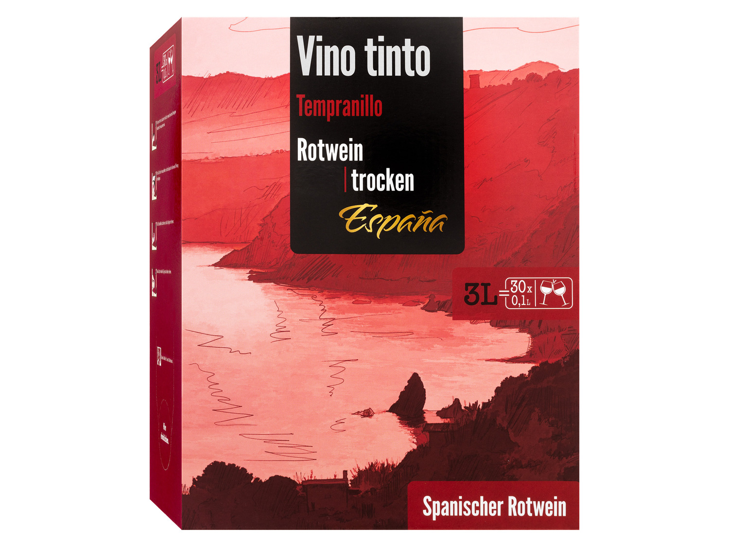 Vino Tinto Tempranillo Spanien 3,0-l-Bag-in-Box trocke…