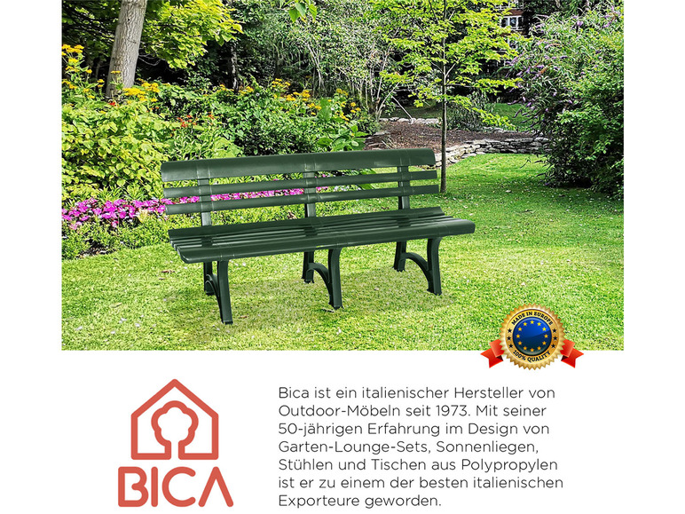 Gehe zu Vollbildansicht: Bica Gartenbank »Olimpia«, 3-Sitzer, Kunststoff, witterungsbeständig, 330 kg Belastbarkeit - Bild 17