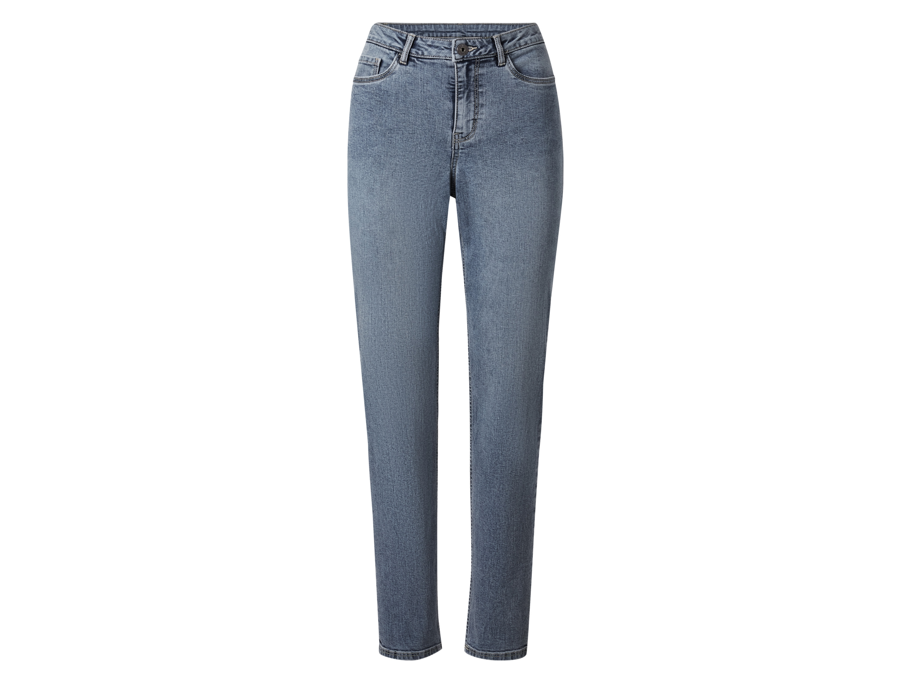 ESMARA® Damen Jeans, Straight High Waist, mit hoher Leibhöhe (Blau, 34)""