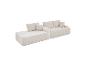 Beiges Cord-Modulsofa mit Kissen, ideal für ein Wohnzimmer.