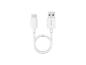 Weißes USB-Ladekabel mit Type-C- und USB-A-Anschlüssen.