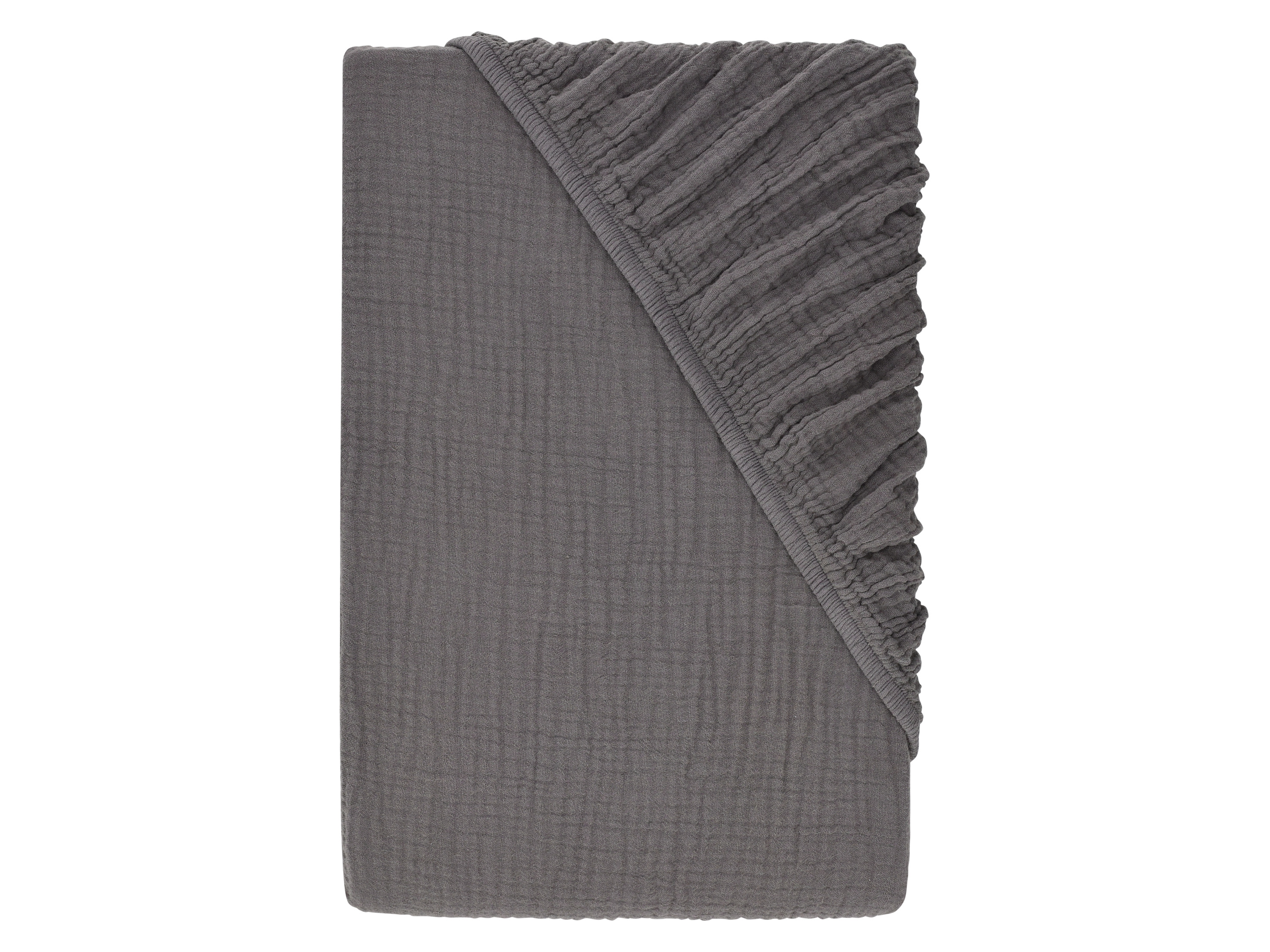 LIVARNO® Musselin-Spannbettlaken, 90-100 x 200 cm (Grau)""