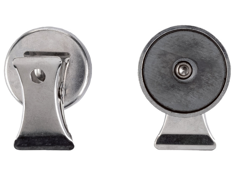 Zwei silberne Magnetclips.