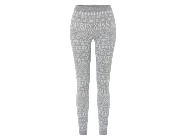 Graue Leggings mit Weihnachtsmuster 'Merry Xmas'.
