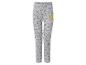 Graue Pyjamahose mit Ballmuster und gelber Zeichentrickfigur.