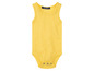 Gelber Lupilu Baby-Body ohne Ärmel.