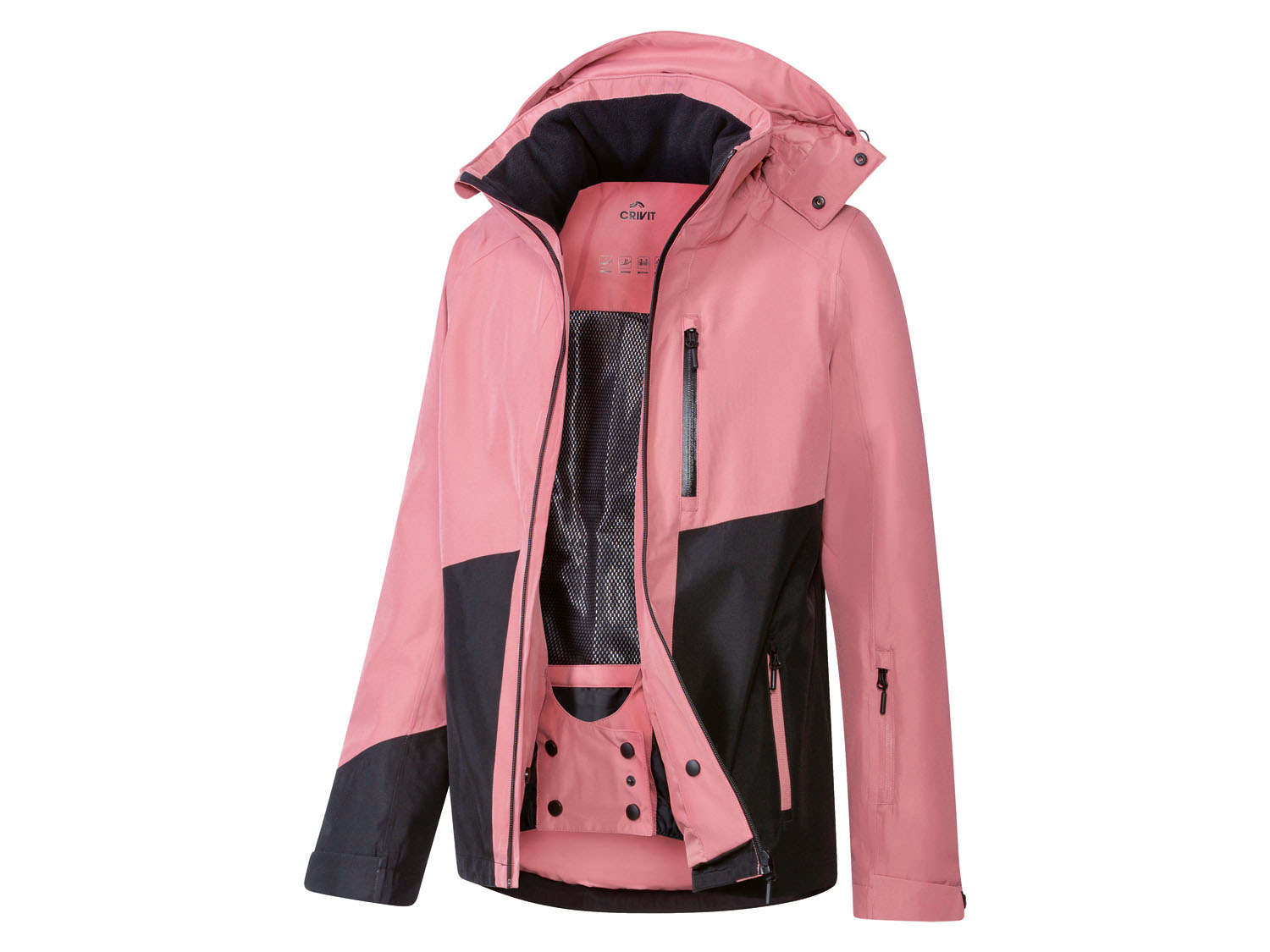 CRIVIT Damen Skijacke (rosa/schwarz, L(44/46)) | 04055332009975