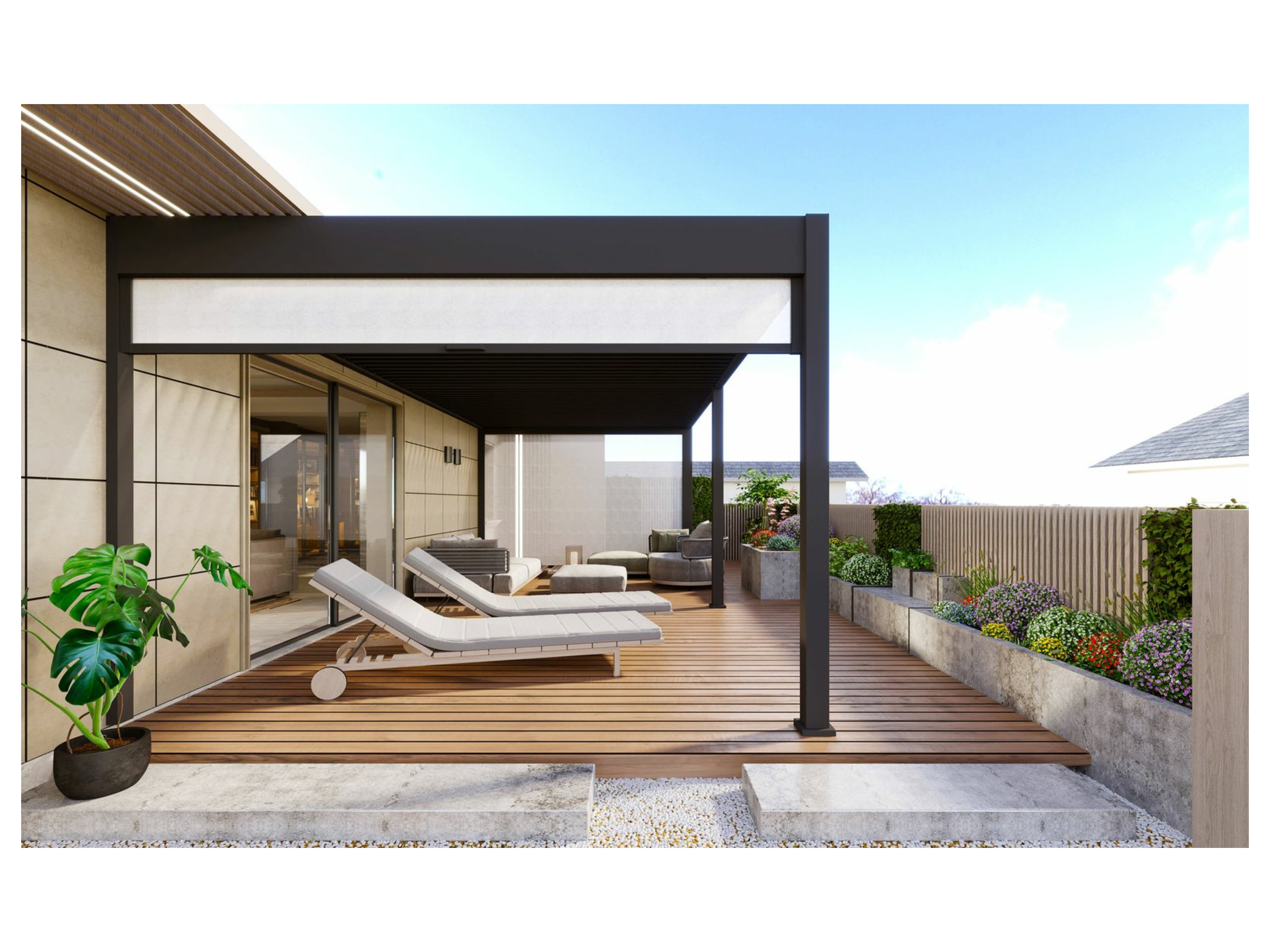 Thumbnail - Pergoline Sonnenrollo Trumpf + Superior (Anthrazit, 3,6 m)