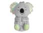 Graues Koala-Plüschtier mit bunten Ohren und grünen gepunkteten Pfoten.