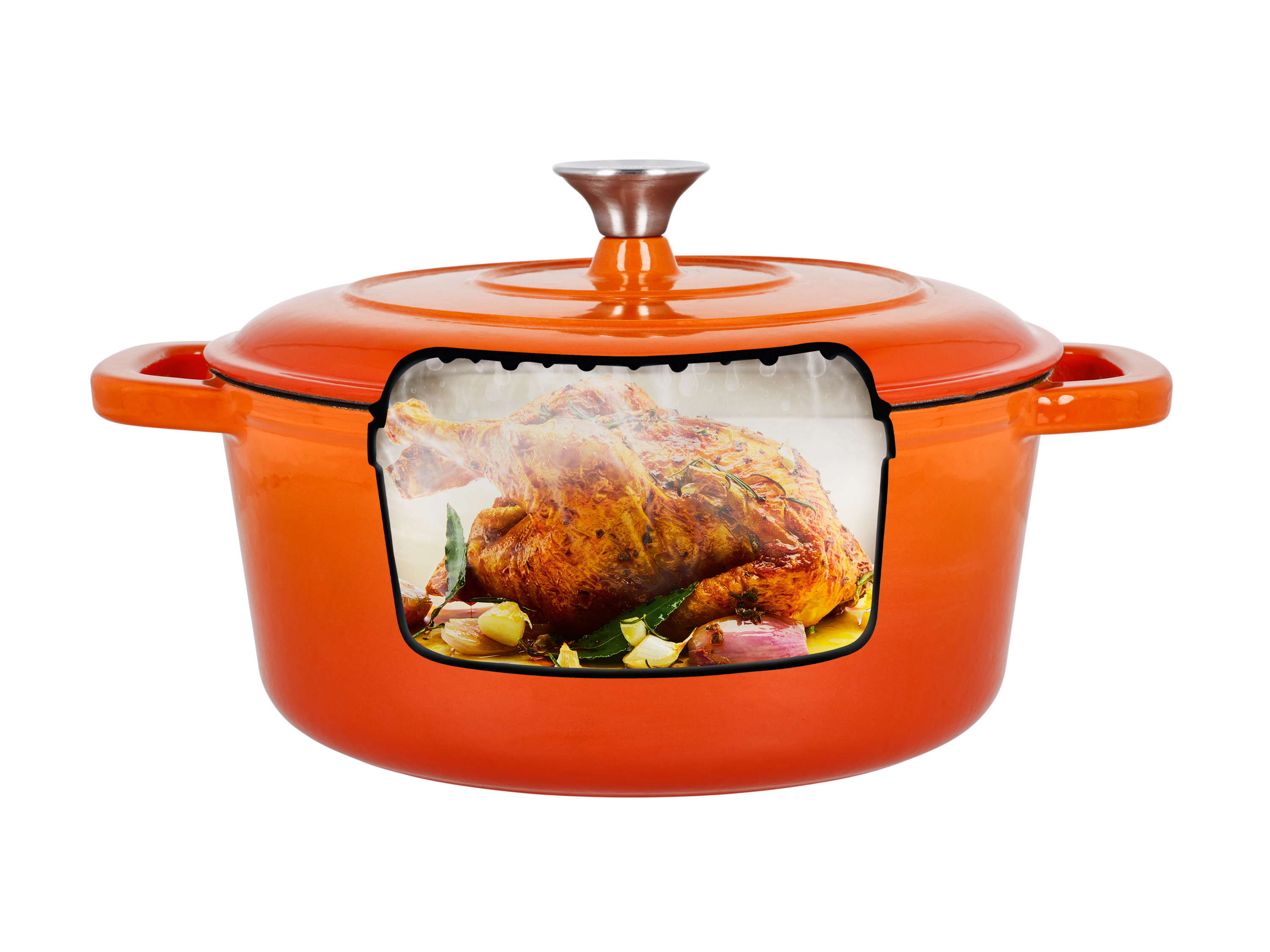 Thumbnail - SILVERCREST® Premium-Gusseisentopf, mit Drop-System 28 cm / 5,6 Liter (Orange)