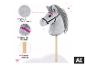 LENA Steckenpferd Hobby Horsing aus Plüsch mit Produktdetails [KI-generiertes Bild]