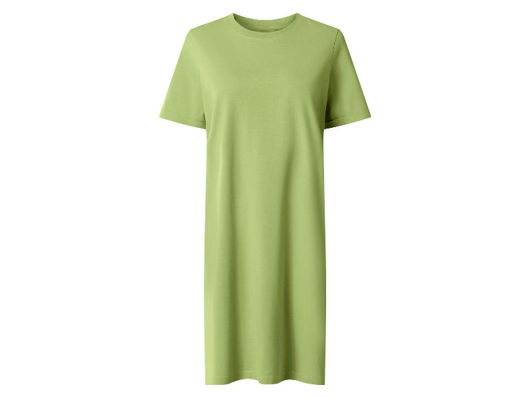 Limettengrünes T-Shirt-Kleid mit kurzen Ärmeln