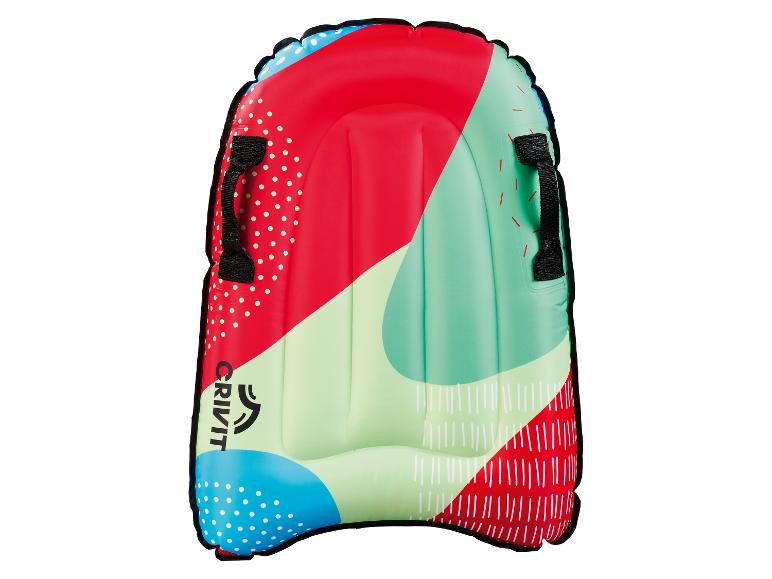 Crivit aufblasbares Bodyboard, buntes Design.