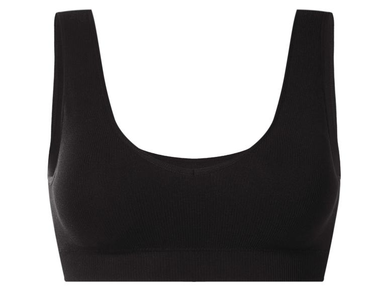Schwarzer gerippter V-Ausschnitt Sport-BH