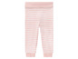 Rosa gestreifte Baby Leggings.