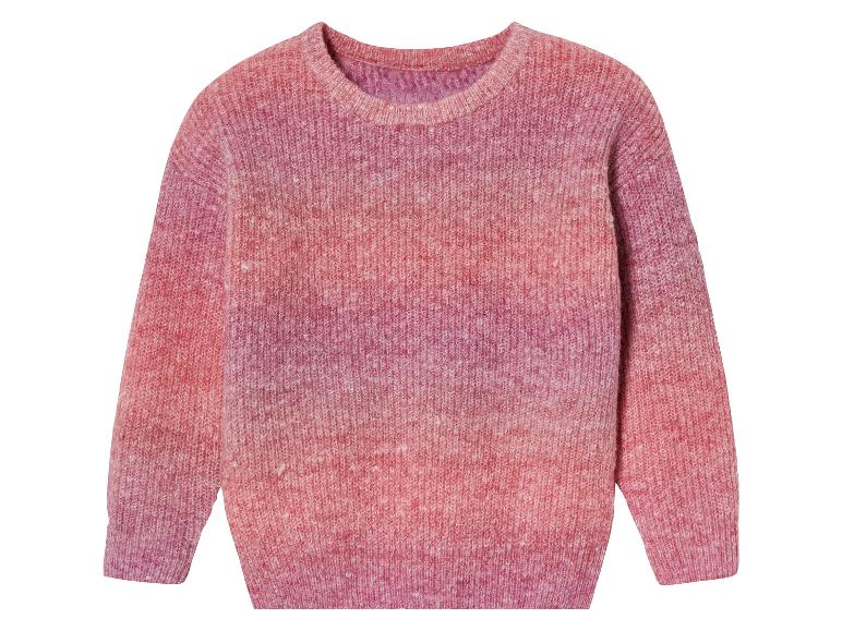 Ein rosafarbener Pullover mit langen Ärmeln und Ombre-Effekt.