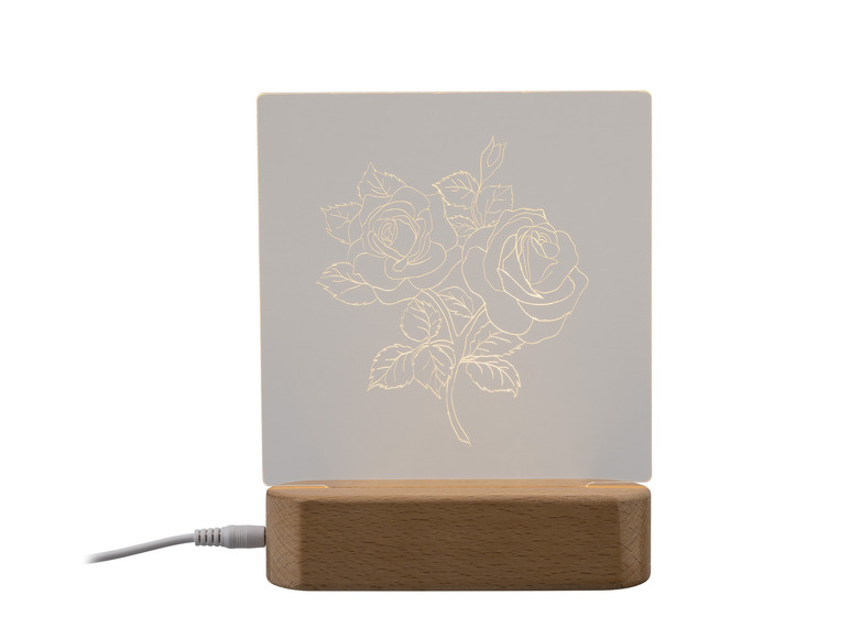LED-Lampe, Sketch Gravur mit crelando® Motiv-Vorlagen