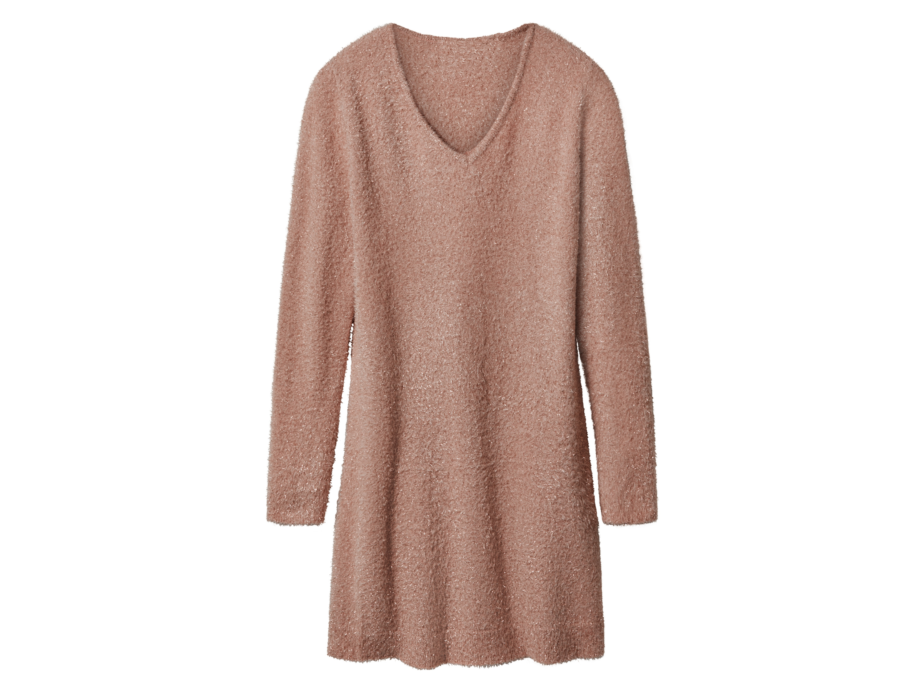 ESMARA® Damen Strickkleid Rippe (Kupfer, S(36/38))