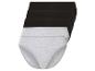 Drei Paar graue und schwarze Slips.