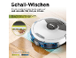 2-in-1 Saug- und Wischroboter auf einem Holzboden.