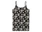 Schwarzes Camisole mit weißem Blumenmuster