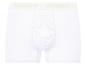 Weiße Livergy Boxershorts mit Rippen.
