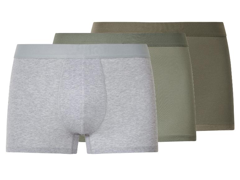 Dreierpack grauer und olivgrüner Herren-Boxershorts