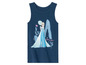 Ein dunkelblaues Tanktop mit einem Aufdruck von Elsa aus Frozen.