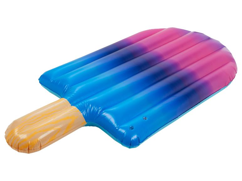 Riesiger aufblasbarer Eis am Stiel Pool-Schwimmreifen, blau, rosa und orange.
