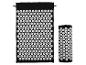 Akupressurmatte und Kissen-Set in Schwarz mit weißen Spikes