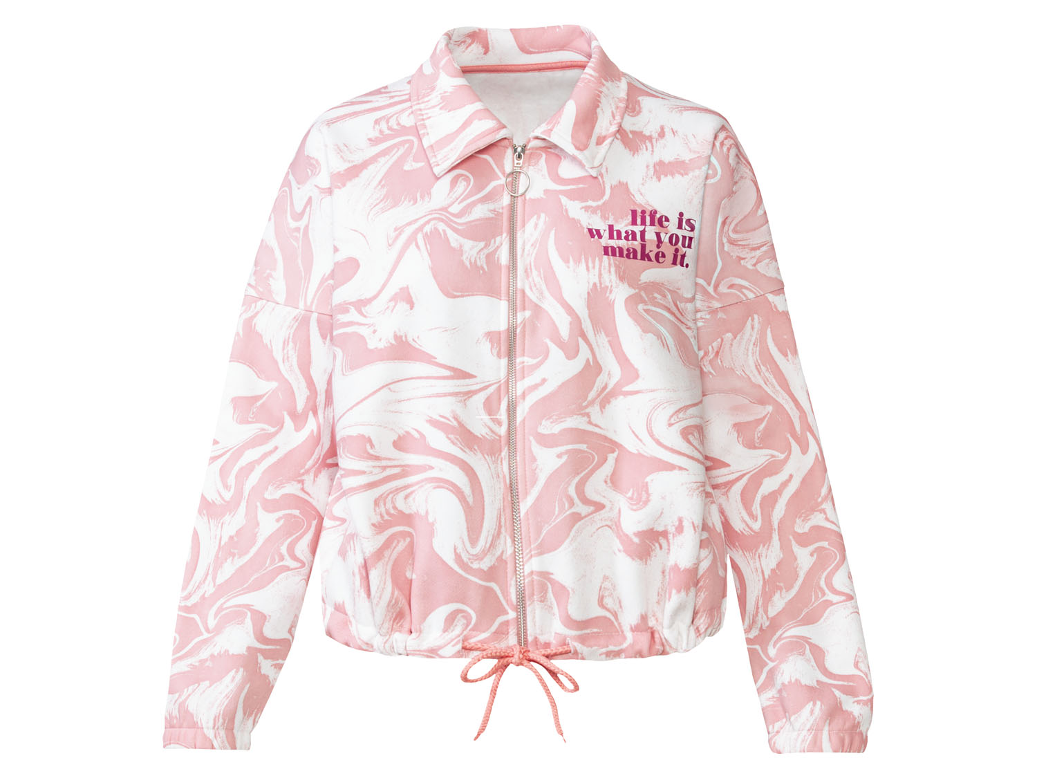 esmara® Damen Sweatjacke (M (40/42), rosa/weiß) | 04055333054028