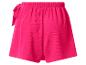 Fuchsiafarbene Damenshorts mit elastischem Bund und dekorativer Schleife.