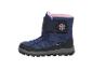 Dunkelblaue CRIVIT Kinder-Schneestiefel mit rosa Akzenten.
