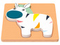 Holzp Puzzle mit Zebra für Kinder.