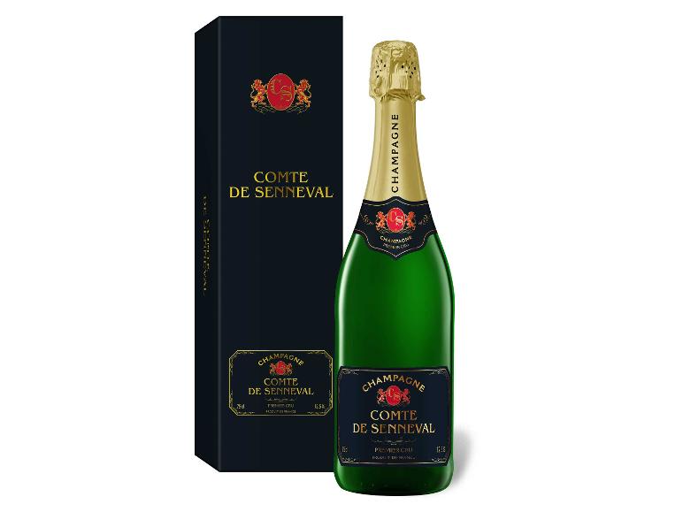 Comte de Senneval Champagnerflasche und Geschenkbox.